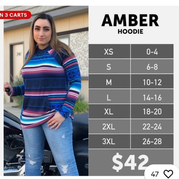 Lularoe Amber Hooded Sweatshirt, XL - Picture 4 of 4